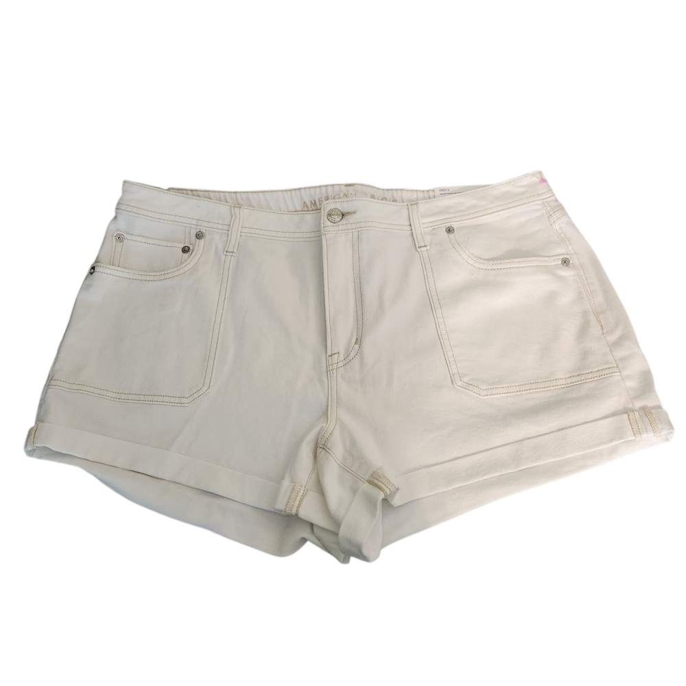 NWT American Eagle White Shorts Dreamy Drape Easy Shortie, sz 16
